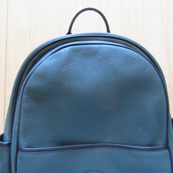 COACH PEBBLED LEATHER BACKPACK/EMBOSSED/GREEN & BLACK/HANG TAG! - Picture 2 of 13
